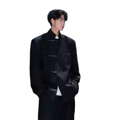 zomuros Classic Mandarin Collar Blazer