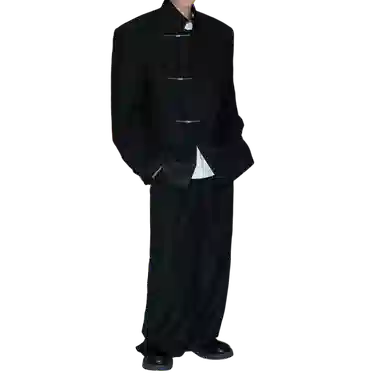 zomuros Classic Mandarin Collar Blazer