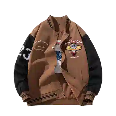 Suhang Flocked Embroidery Hoodie Jacket