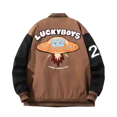 Suhang Flocked Embroidery Hoodie Jacket