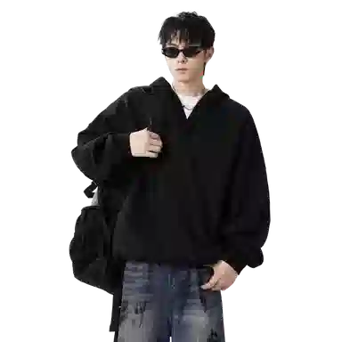 北极绒 纯色套头宽松休闲卫衣 男款