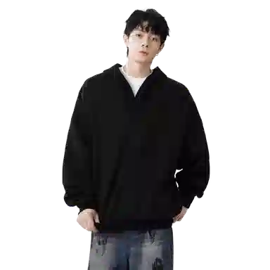北极绒 纯色套头宽松休闲卫衣 男款