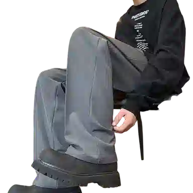 拓菲 西装裤男垂感直筒微喇阔腿裤韩版潮流修身显瘦长裤男士夏季冰丝裤休闲裤 男女同款
