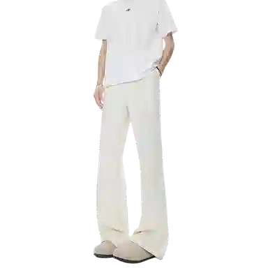 拓菲 西装裤男垂感直筒微喇阔腿裤韩版潮流修身显瘦长裤男士夏季冰丝裤休闲裤 男女同款