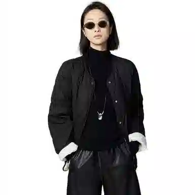 美洋 黑白巧鹅绒正反两穿羽绒服 女款