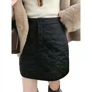 美洋 文艺菱格发热棉休闲短裙 女款