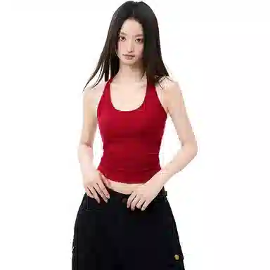 柏黛妃 带胸垫一体式纯色通勤简约吊带 女款