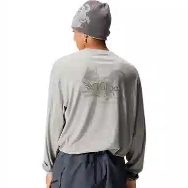 Lanqi Highland Reflective Print Antibacterial COOLMAX Merino Wool Base Layer Long Sleeve Tee Unisex