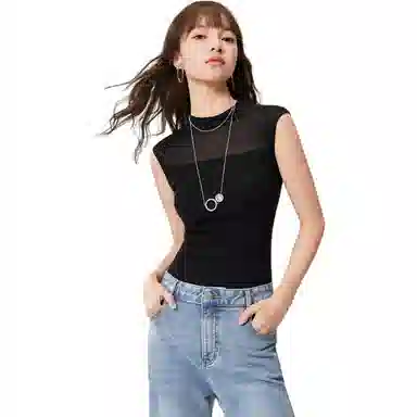 爱依服 夏季韩版纯色修身背心 女款