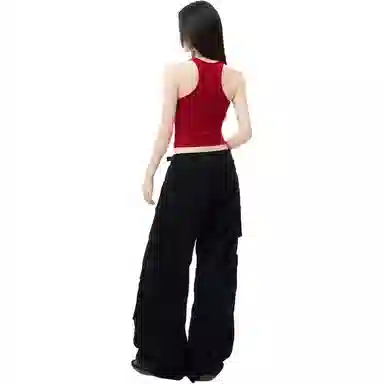 柏黛妃 带胸垫一体式纯色通勤简约吊带 女款