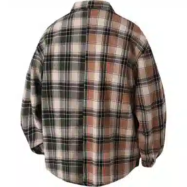 【dme】 撞色格子系列 设计感纯棉早秋小众休闲复古美式上衣痞帅红蓝高级长袖衬衫 男女同款