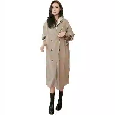 美洋 英伦双排扣中长款风衣 女款