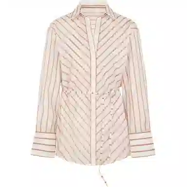 美洋 天丝醋酸海滩条纹长袖衬衫 女款