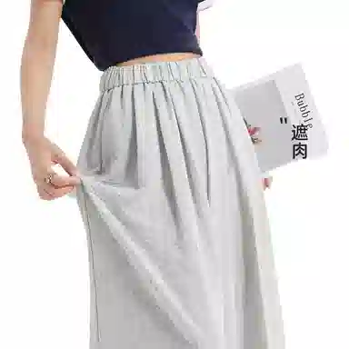 法文箱子 纯色高腰适中宽松阔腿休闲裤 女款