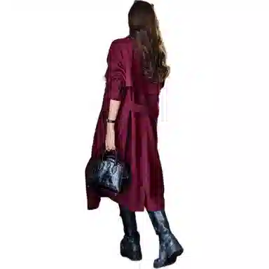 美洋 高支高密腰带风衣 女款