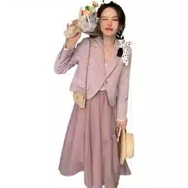 花栗鼠小姐 休闲宽松小个子轻薄短外套西装 女款