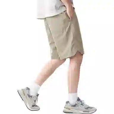 贵色 夏季 清新文艺复古学院风激光打孔冰丝速干薄款透气男士时尚潮流百搭城市机能直筒五分休闲短裤 宽松 男女同款