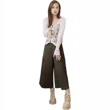 美洋 镂空钩花波西米亚针织衫 女款