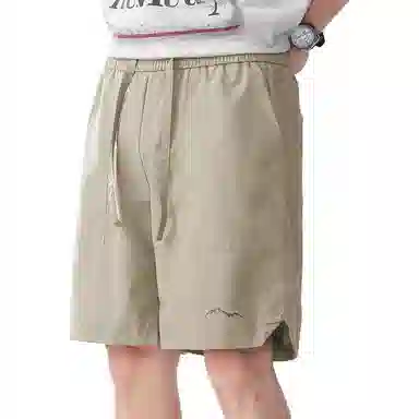 贵色 夏季 清新文艺复古学院风激光打孔冰丝速干薄款透气男士时尚潮流百搭城市机能直筒五分休闲短裤 宽松 男女同款