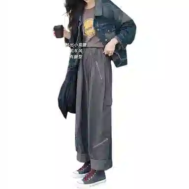 美洋 植物棉怀旧捏褶工装裤 女款