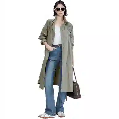 美洋 空气皱感水洗棉外套风衣 女款