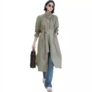 美洋 空气皱感水洗棉外套风衣 女款