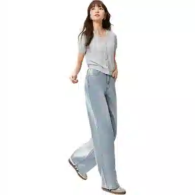 爱依服 简约通勤自然腰时尚长裤牛仔裤 女款