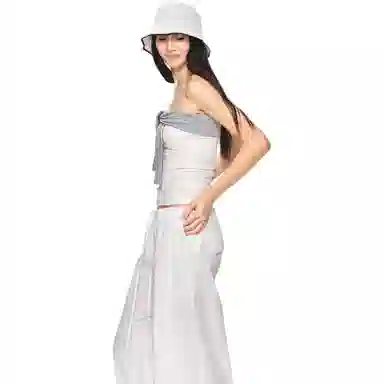 苏九儿 复古露背条纹绑带拼接设计感抹胸 女款