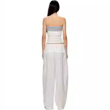 苏九儿 复古露背条纹绑带拼接设计感抹胸 女款