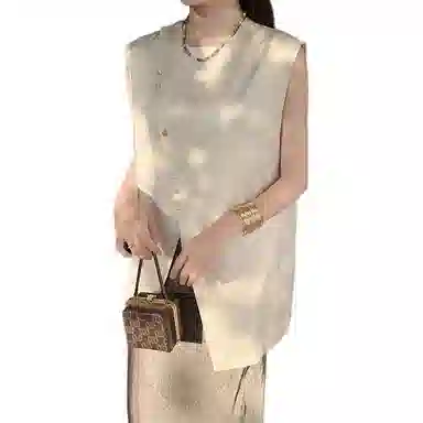 美洋 醋酸缎新中式不规则马甲 女款