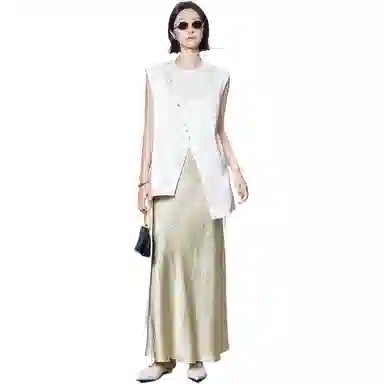 美洋 醋酸缎新中式不规则马甲 女款