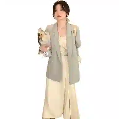 花栗鼠小姐 条纹袖口小个子西装 女款