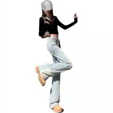 淑好百 低腰微喇叭秋季牛仔裤 女款