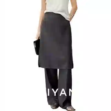 美洋 遮胯假两件侧拉链休闲长裙 女款