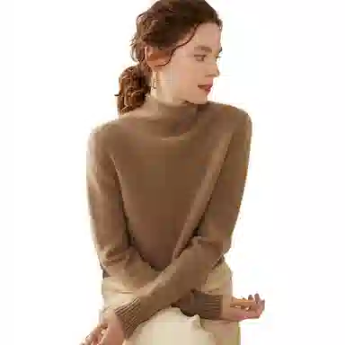 恒源祥 轻盈柔软时尚百搭半高领纯色保暖羊绒衫 女款