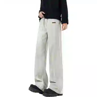 王者荣耀 美式复古水洗做旧直筒裤宽松舒适青少年高颜值休闲百搭时尚牛仔裤 标语款 男女同款