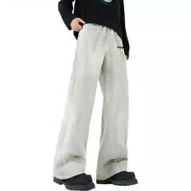 王者荣耀 美式复古水洗做旧直筒裤宽松舒适青少年高颜值休闲百搭时尚牛仔裤 标语款 男女同款