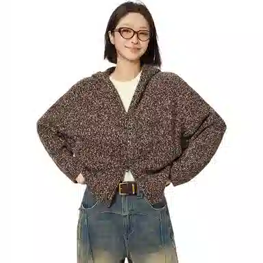 美洋 开衫花纱羊毛混纺针织衫 女款