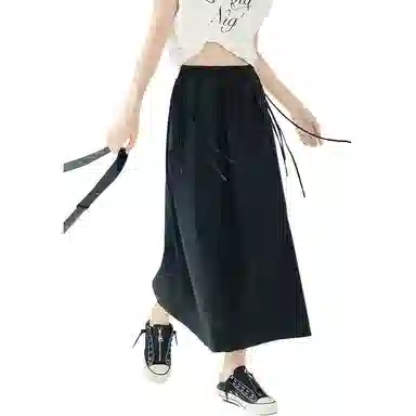 美洋 松紧腰宽松口袋休闲长裙 女款