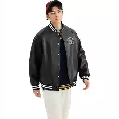 三福  宽松长袖翻领时尚舒适百搭棒球服 男款