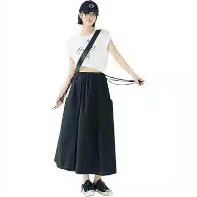 美洋 松紧腰宽松口袋休闲长裙 女款