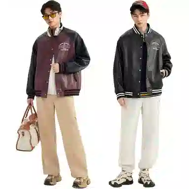 三福  宽松长袖翻领时尚舒适百搭棒球服 男款