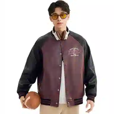 三福  宽松长袖翻领时尚舒适百搭棒球服 男款