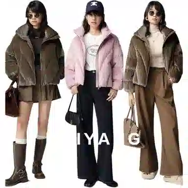 美洋 鹅绒丝绒加厚羽绒服 女款