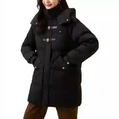 雅鹿 花朵金属纯色羽绒服 女款