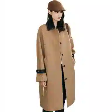 美洋 绵羊毛斜纹色织大衣 女款