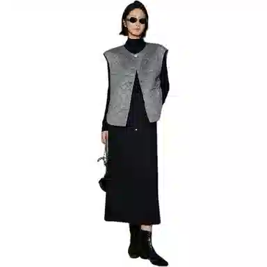 美洋 醋酸蚕丝羊毛混纺松紧腰休闲长裙 女款