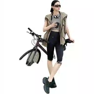 美洋 弹力凉感烫画休闲短裤 女款