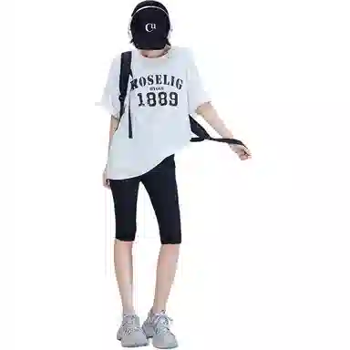 美洋 弹力凉感烫画休闲短裤 女款