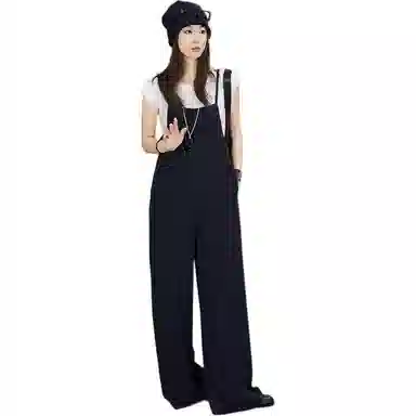 美洋 宽松简约百搭高腰长裤背带裤 女款